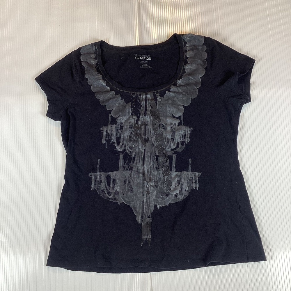 Kenneth Cole Womens T Shirt Top Sz M Short Sleeve Pullover Crew Neck Comfort